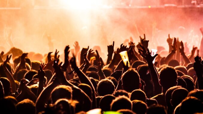 people raising their hands on concert