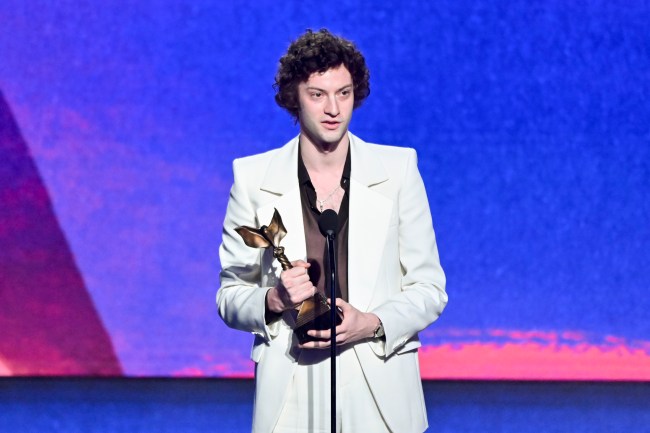 Dominic Sessa accepts the award for Best Breakthrough Performance for “The Holdovers” onstage at the 2024 Film Independent Spirit Awards held at the Santa Monica Pier on February 25, 2024 in Santa Monica, California.