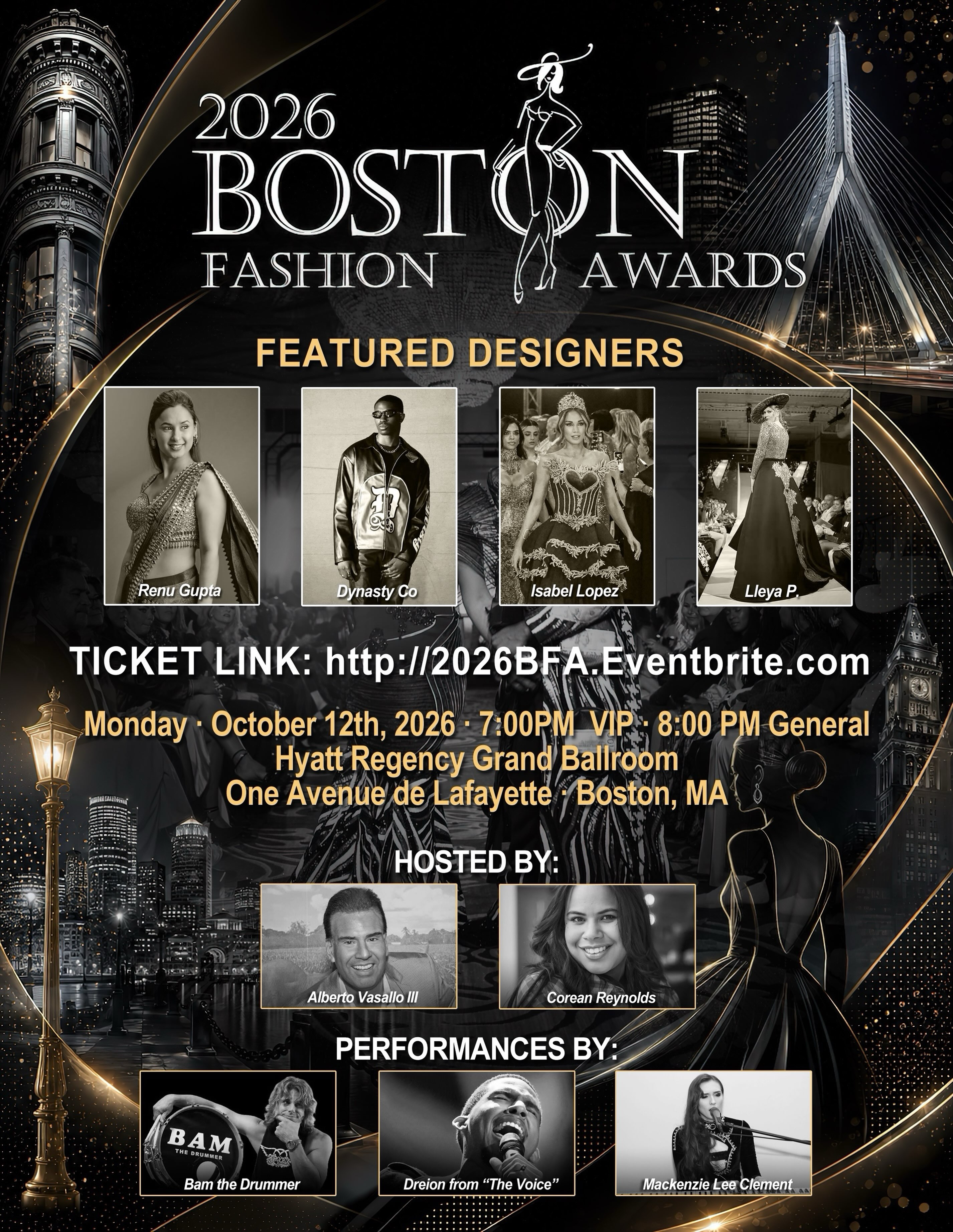 We’re looking forward to welcoming you on Monday, October 12th, for an evening of fashion, creativity, and recognition!

Join us for runway presentations, award recognitions, live entertainment, and visual arts as we celebrate the talent within Boston’s fashion community.

Here’s a glimpse of what’s in store ❤️‍🔥

TAKING THE RUNWAY:

Established Designers
@isabeloriginal | @dynastyco.us | @lleya_p | @smblesbyrenugupta 

MassArt Student Designers
@mollycorroda | @888reece @dino.onl | @_kesha_14 | @mallory3377 @miscellaneous_mal 

Emerging Designers
@make_shiftstudios | @janinidesigns | @deseosbyroman

FASHION, ART & ENTERTAINMENT:

Featuring @mackenzieleeclement , @dreionation , @bamthedrummer , @whirlwindjewels , and @viezoe_lifestyle , along with an art exhibition showcasing original works by @edietangtian , available for purchase throughout the evening.

Music by @richc543 & @jamminwizard , hosted by @_corean_ & @albertovasallo 

BEHIND THE SCENES:

A curated production team by @nouveau.networking working together to bring this year’s vision to life💎

EVENT DETAILS:

Monday, October 12, 2026
Hyatt Regency Boston | Doors Open for VIP at 7 PM | Actual Event at 8 PM

We hope to see you in the room alongside established professionals and emerging talent, exchanging ideas, building connections, and supporting one another. After all, isn’t that what community is all about?

Tickets and event information available through the link in our bio!

15 YEARS OF DEDICATION, VISION & A GENUINE LOVE FOR FASHION🙌🏽